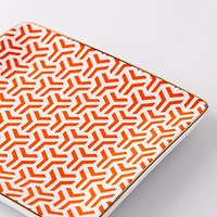 KSP Retro Chic 'Weave' Porcelain Tray (Orange)