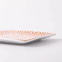 KSP Retro Chic 'Weave' Porcelain Tray (Orange)