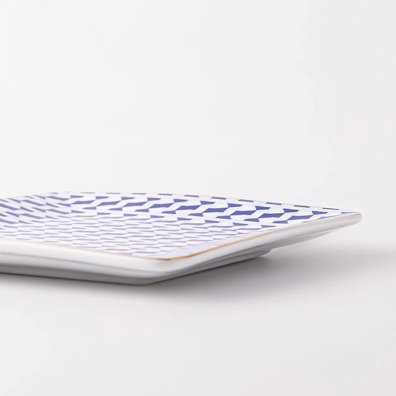 KSP Retro Chic 'Lattice' Porcelain Tray (Blue)