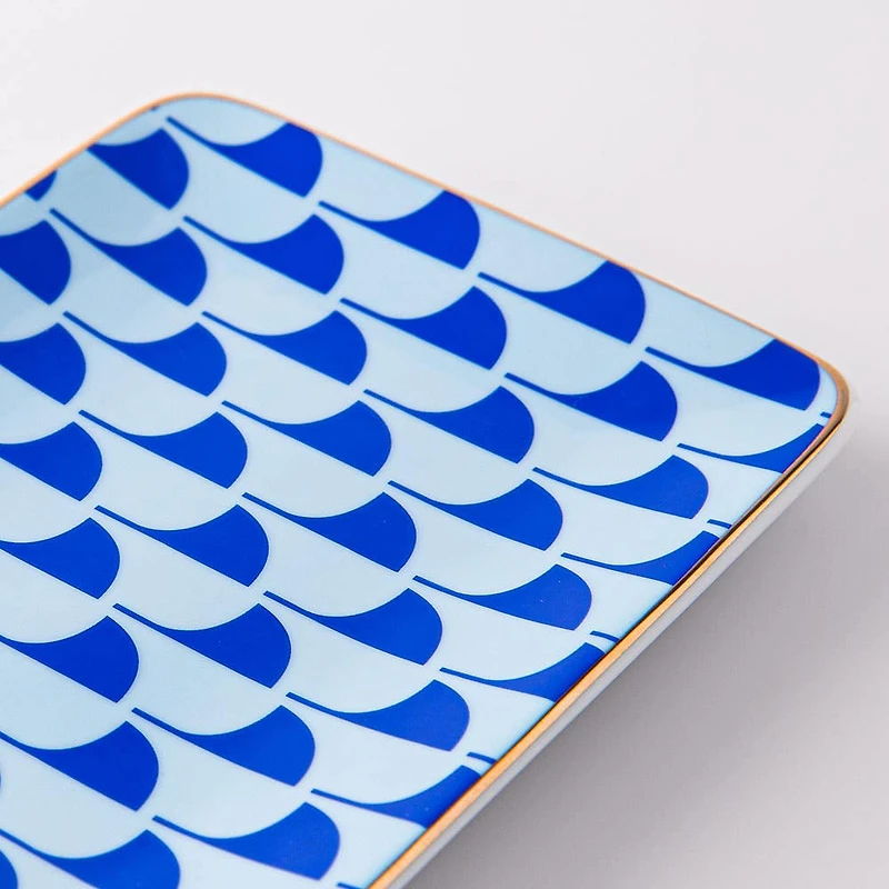 KSP Retro Chic 'Wave' Porcelain Tray (Blue)
