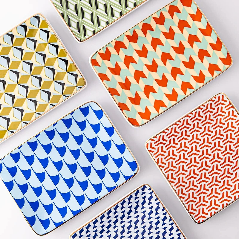 KSP Retro Chic 'Wave' Porcelain Tray (Blue)