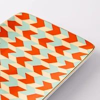 KSP Retro Chic 'Chevron' Porcelain Tray (Red/Yellow/Green)