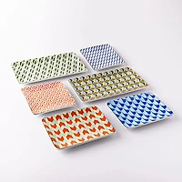KSP Retro Chic 'Chevron' Porcelain Tray (Red/Yellow/Green)