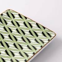 KSP Retro Chic 'Diamond' Porcelain Tray (Green/White)