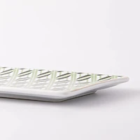 KSP Retro Chic 'Diamond' Porcelain Tray (Green/White)