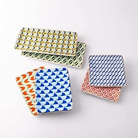 KSP Retro Chic 'Diamond' Porcelain Tray (Green/White)