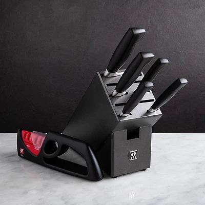 Zwilling 4-Star Block Combo with Bonus Sharpener - Set of 6 (Charcoal)