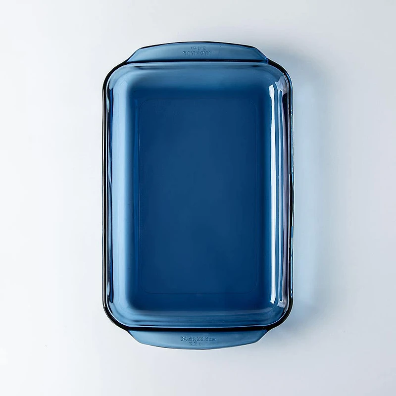 Libbey Baker's Basics Glass Rectangular Baker 3.2 L (Azul Denim Blue)