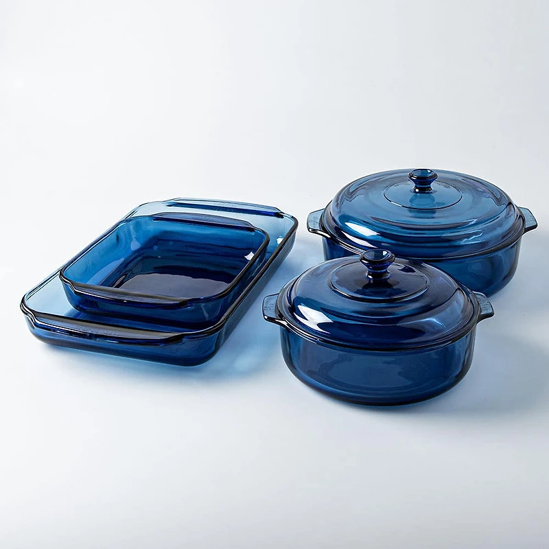 Libbey Baker's Basics Glass Rectangular Baker 3.2 L (Azul Denim Blue)