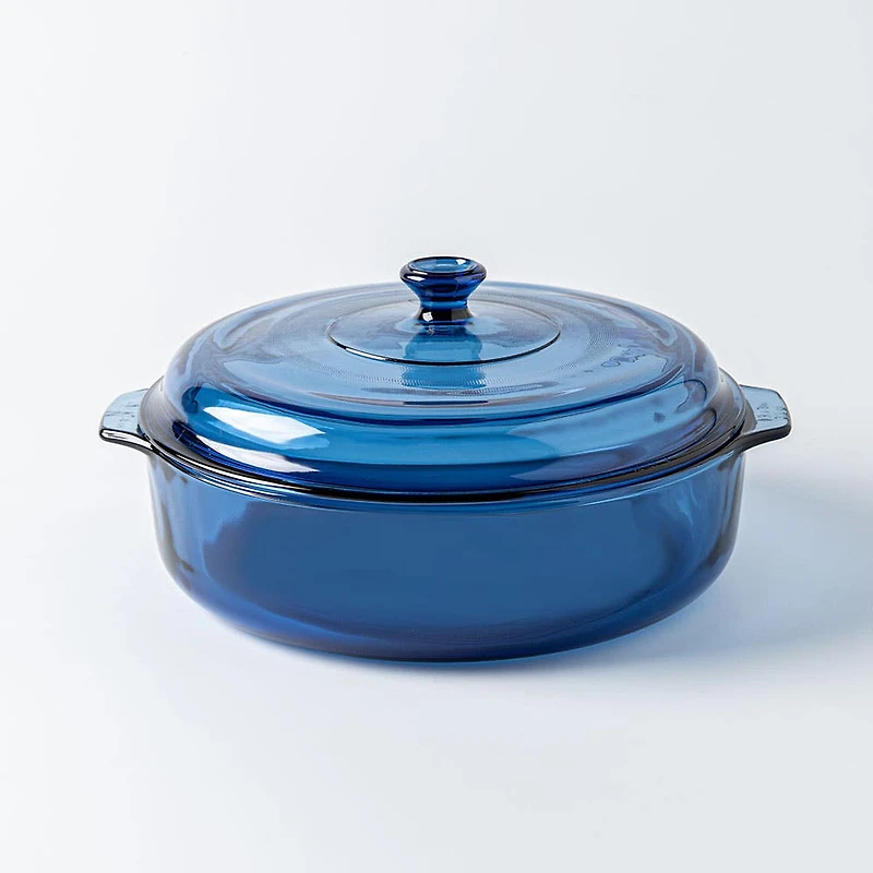 Libbey Baker's Basics Glass Casserole with Lid 3 L (Azul Denim Blue)
