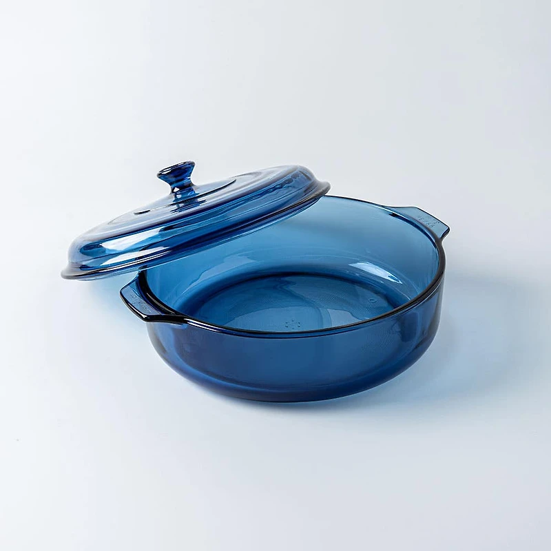 Libbey Baker's Basics Glass Casserole with Lid 3 L (Azul Denim Blue)