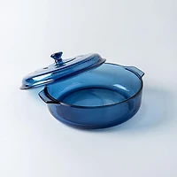 Libbey Baker's Basics Glass Casserole with Lid 3 L (Azul Denim Blue)