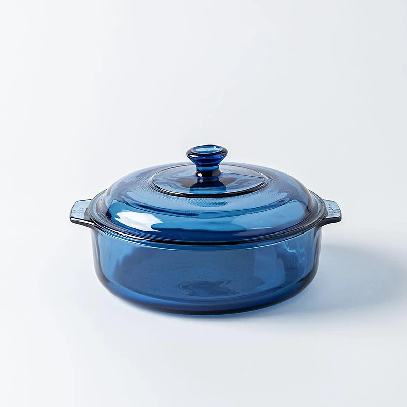 Libbey Baker's Basics Glass Casserole with Lid 1.9 L (Azul Denim Blue)