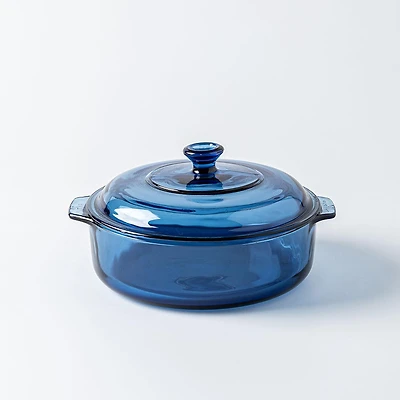 Libbey Baker's Basics Glass Casserole with Lid 1.9 L (Azul Denim Blue)