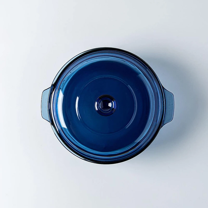 Libbey Baker's Basics Glass Casserole with Lid 1.9 L (Azul Denim Blue)