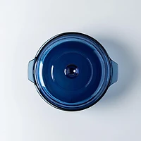Libbey Baker's Basics Glass Casserole with Lid 1.9 L (Azul Denim Blue)