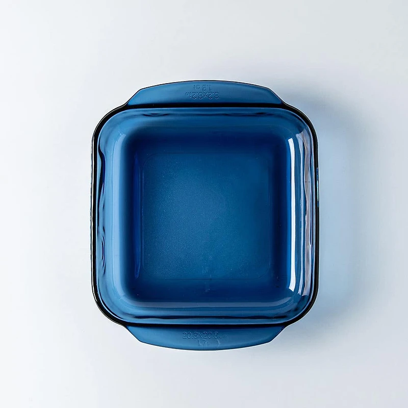 Libbey Baker's Basics Glass Square Baker 1.7 L (Azul Denim Blue)