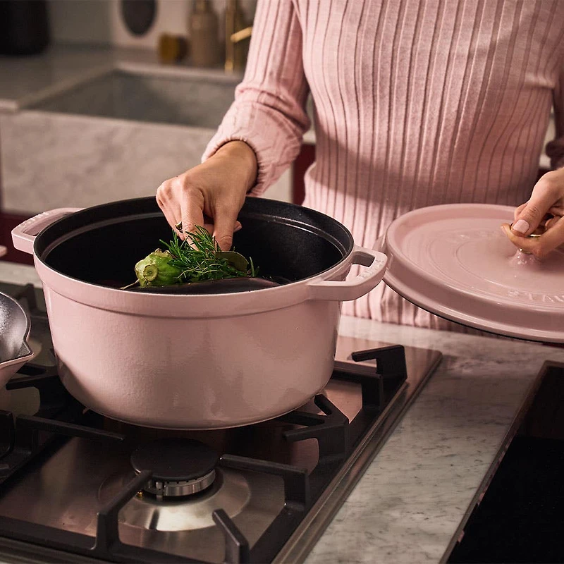 Staub France Cast Iron Round Cocotte 10" (Sorbet Rose)