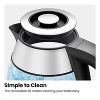 Chefman Fast-Boil Glass Kettle with Infuser (Clear/Stainless Steel)