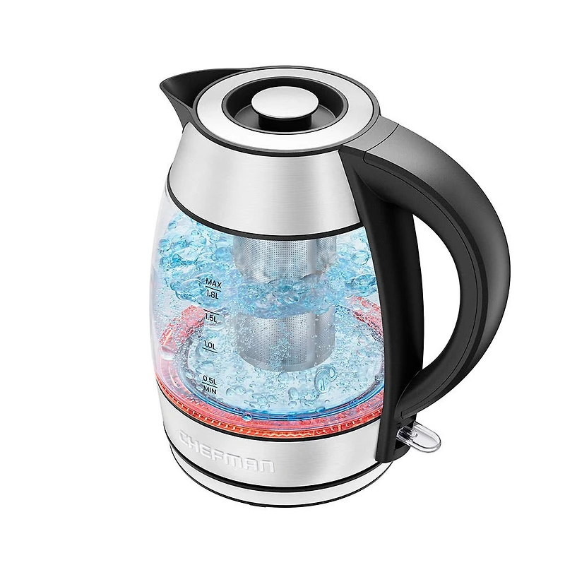 Chefman Keep Warm Glass Kettle with Infuser