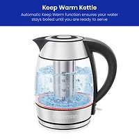 Chefman Keep Warm Glass Kettle with Infuser