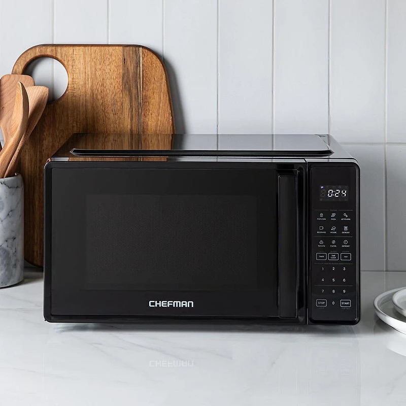 Chefman Precision-Touch Microwave Oven with Child Lock (Black)