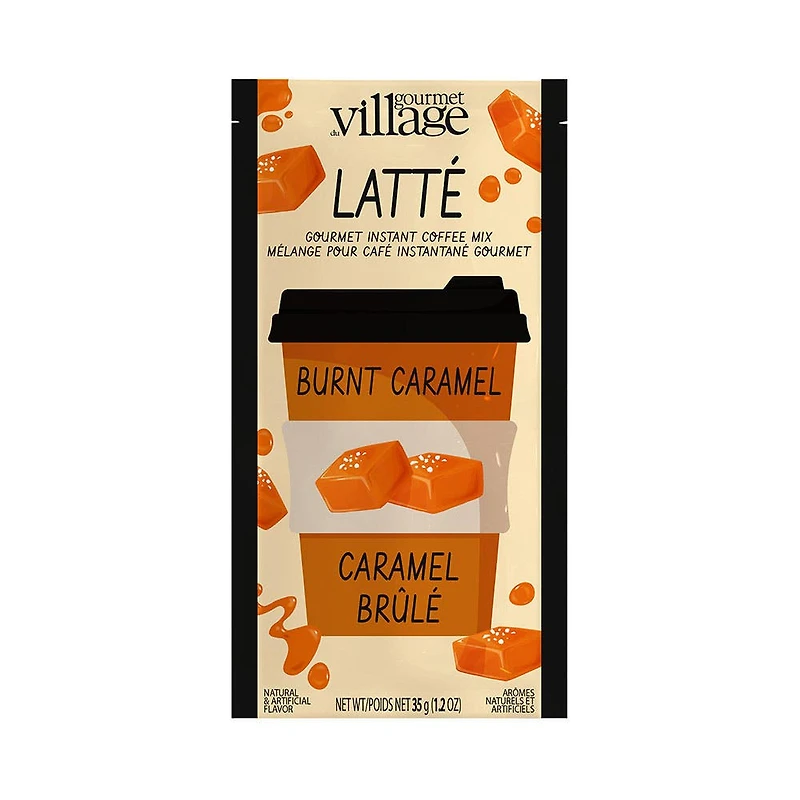 Gourmet Du Village Single Serve 'Burnt Caramel Latte' Instant Coffee