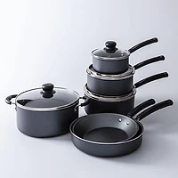 Tramontina Geo Cookware Combo - Set of 10 (Black/Grey)