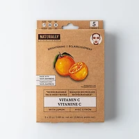 Naturally Biodegrable 100% Brightening Face Sheet Mask - Set of 5
