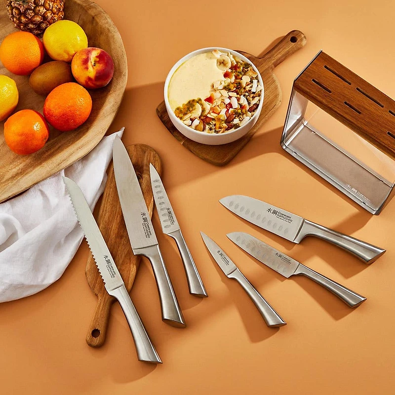 The Custom Chef Cuisine::pro Damashiro 'Kinzoku' Knife Block - 7pc