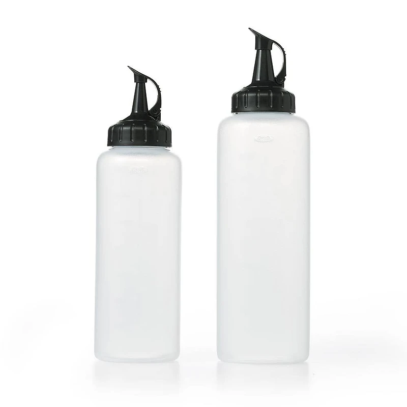 OXO Good Grips Plastic Squeeze Bottle - Set of 2 (Black/Clear)