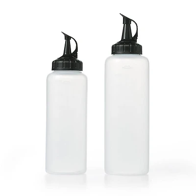OXO Good Grips Plastic Squeeze Bottle - Set of 2 (Black/Clear)