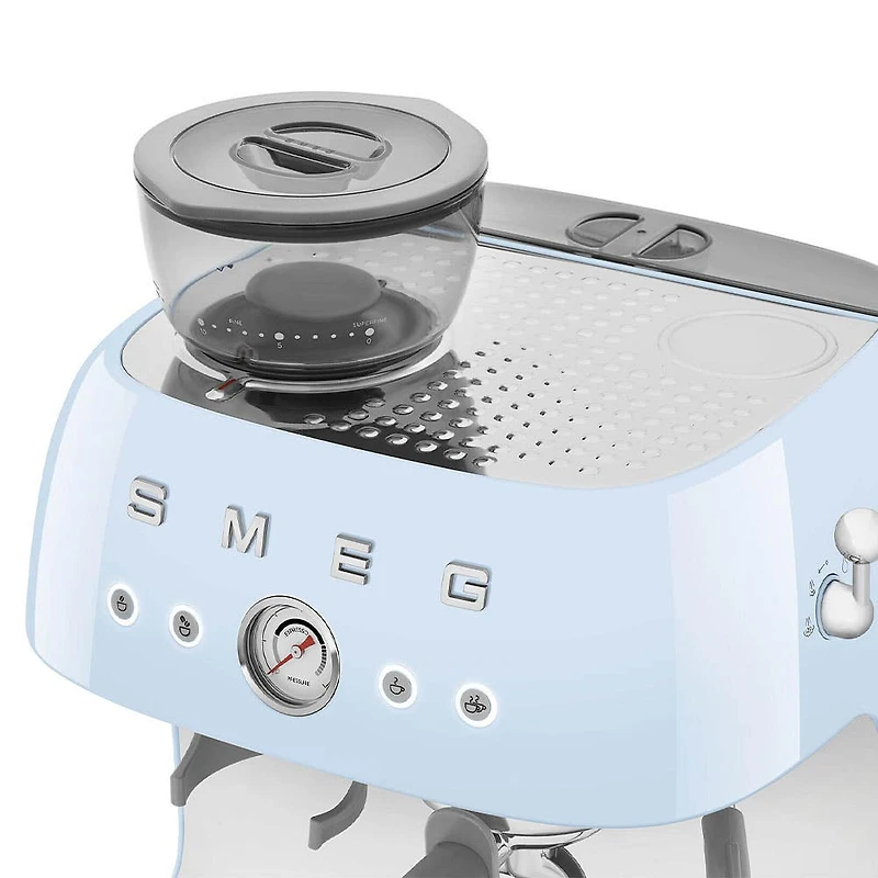 Smeg 50's Style Manual Coffee Machine w/Grinder (Pastel Blue)