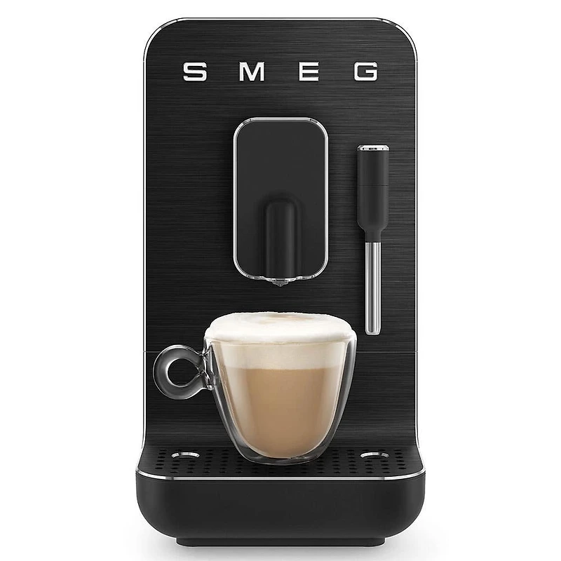 Smeg 50's Style Automatic Espresso Maker w/Milk Wand (Black)
