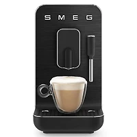 Smeg 50's Style Automatic Espresso Maker w/Milk Wand (Black)