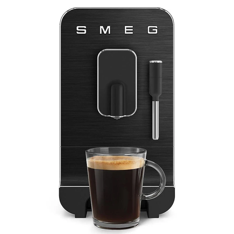 Smeg 50's Style Automatic Espresso Maker w/Milk Wand (Black)