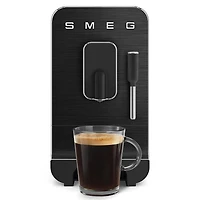 Smeg 50's Style Automatic Espresso Maker w/Milk Wand (Black)