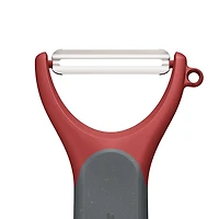 Zyliss Effortless 'Soft Skin' Serrated Swivel Y-Peeler (Black/Red)