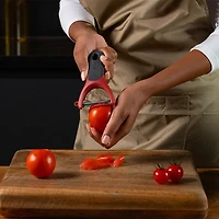 Zyliss Effortless 'Soft Skin' Serrated Swivel Y-Peeler (Black/Red)