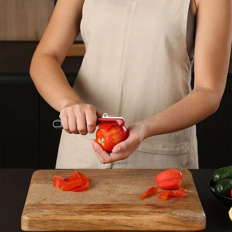 Zyliss Effortless 'Soft Skin' Serrated Swivel Peeler (Black/Red)