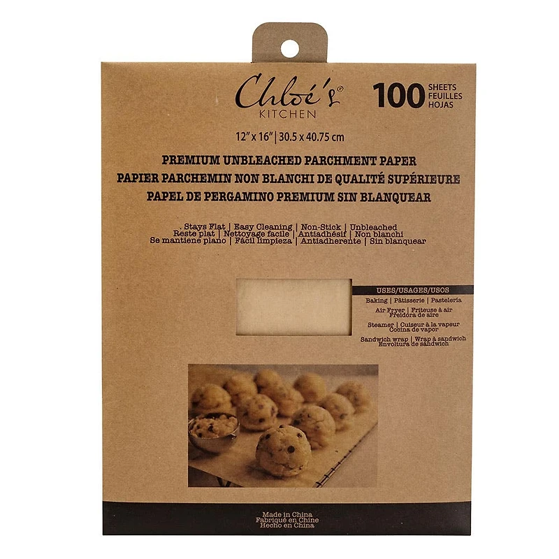 Chloe's Kitchen Unbleached Parchment Paper - Set of 100 (Natural)