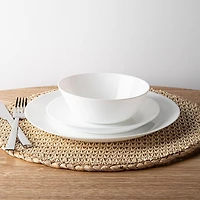 Gibson Courtyard Opal Glass Dinnerware - Set of 12 (White)