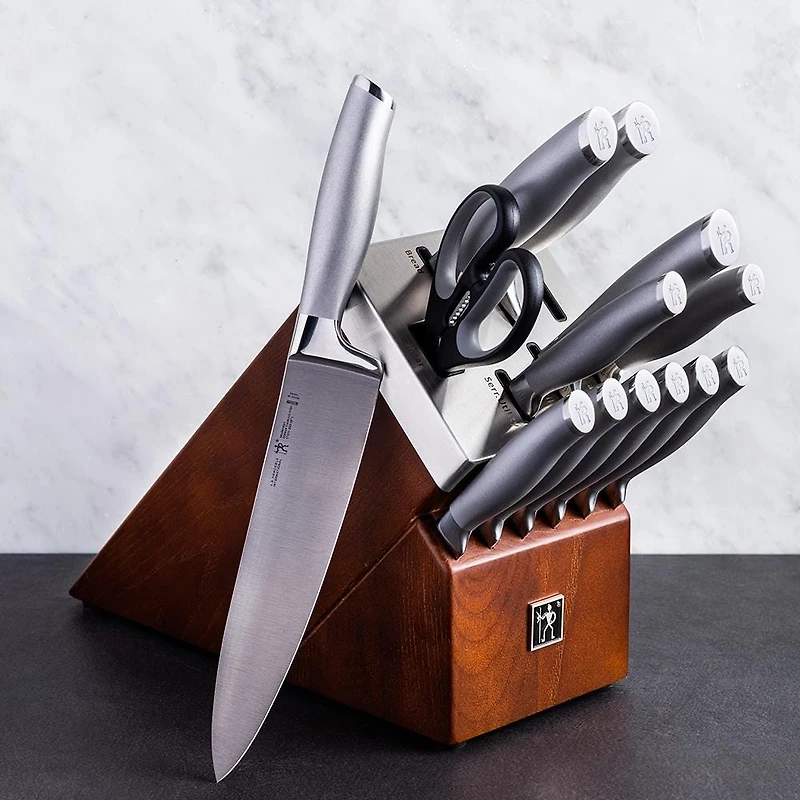 Henckels Modernist Self-Sharpening Wood Knife Block Combo - Set of 14
