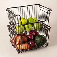 KSP Ashley Stacking Wire Basket Large (Matte Black) 36 x 27 x 22.5 cm