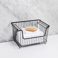 KSP Ashley Stacking Wire Basket Large (Matte Black) 36 x 27 x 22.5 cm