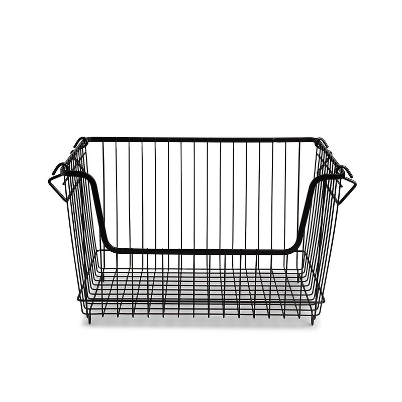 KSP Ashley Stacking Wire Basket Large (Matte Black) 36 x 27 x 22.5 cm