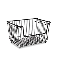 KSP Ashley Stacking Wire Basket Large (Matte Black) 36 x 27 x 22.5 cm