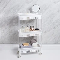 KSP Slidestor '3-Tier' Rolling Storage Rack (White) 45 x 21 x 80 cm
