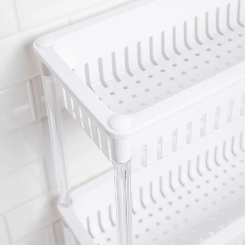 KSP Slidestor '3-Tier' Rolling Storage Rack (White) 45 x 21 x 80 cm