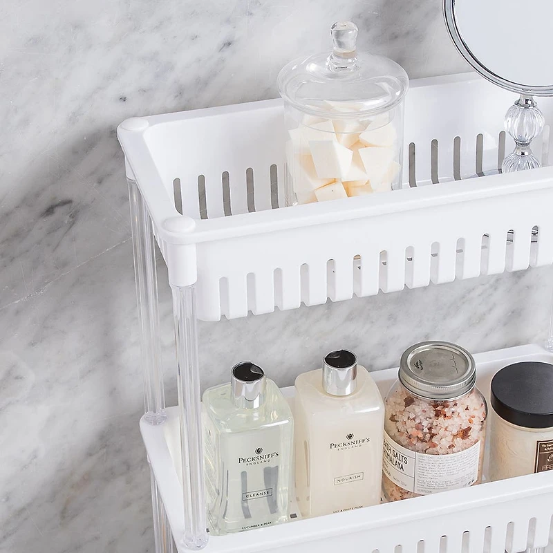 KSP Slidestor '3-Tier' Rolling Storage Rack (White) 45 x 21 x 80 cm